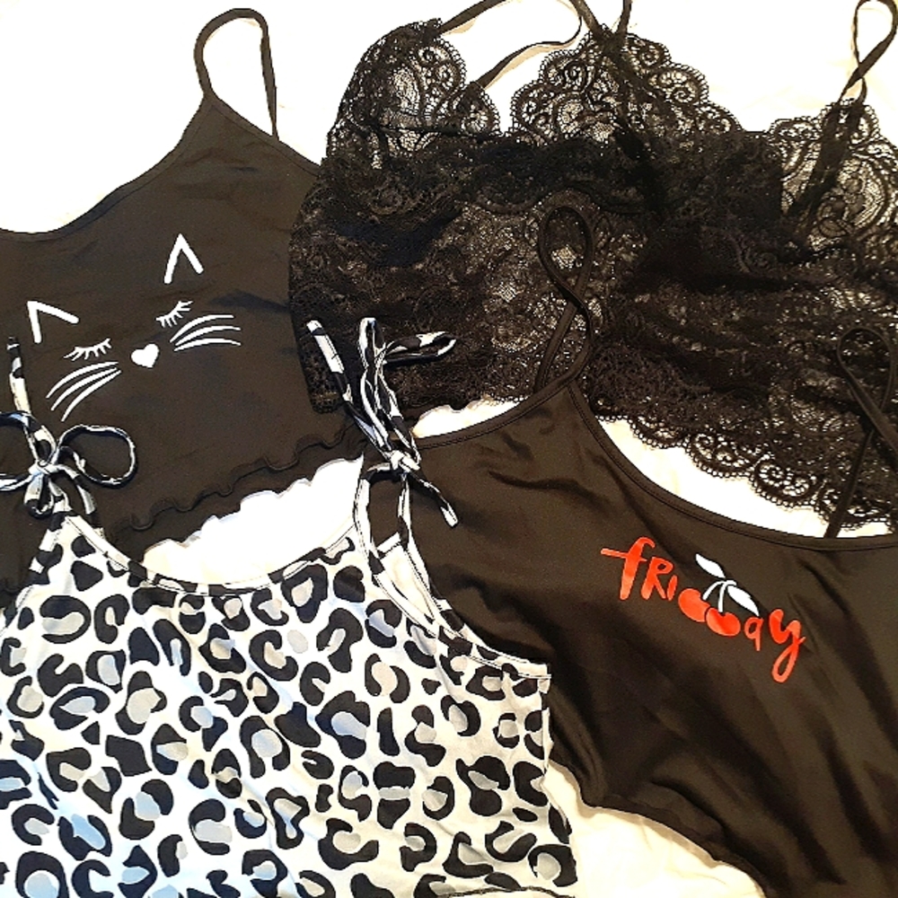 5 Piece LOT Plus Size Crop Sleep Tops 1X/2X